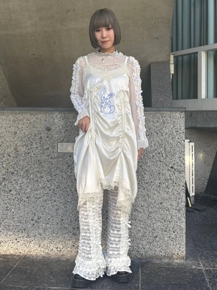 CANDY STRIPPER DOLLY RIBBON TULLE TOPS 白 DOLLY RIBBON TULLE TOPS | Candy Stripper（キャンディ