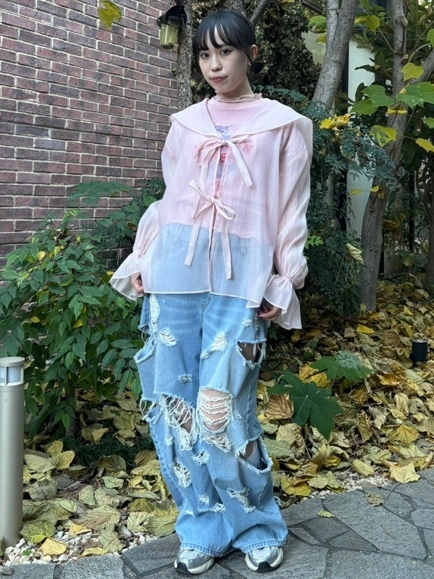 SHEER SAILOR BLOUSE | Candy Stripper（キャンディ ストリッパー