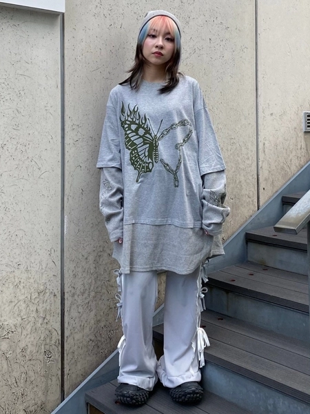 【最終値下げ】キャンディストリッパー トップス パフスリーブ FIRE BUTTERFLY LAYERED TOPS | Candy Stripper（キャンディ