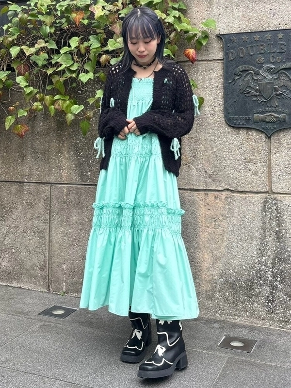 RIBBON MESH KNIT CARDIGAN | Candy Stripper（キャンディ
