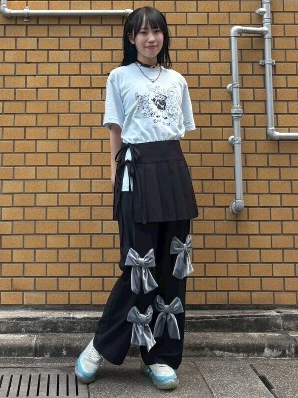PRECIOUS RIBBON PLEATS WRAP SKIRT LAYERED PANTS | Candy