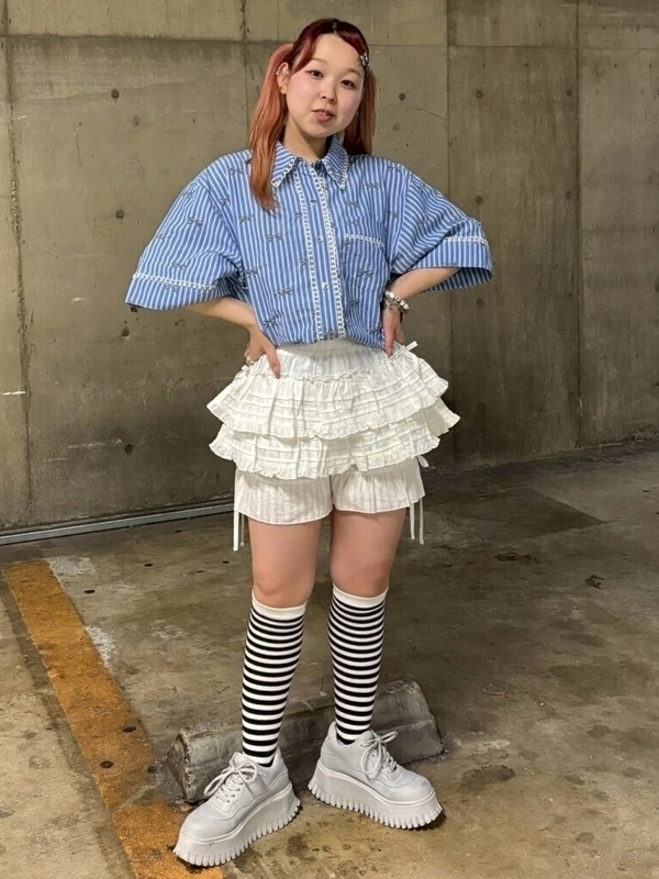 RIBBON STRIPE SHIRT | Candy Stripper（キャンディ ストリッパー 