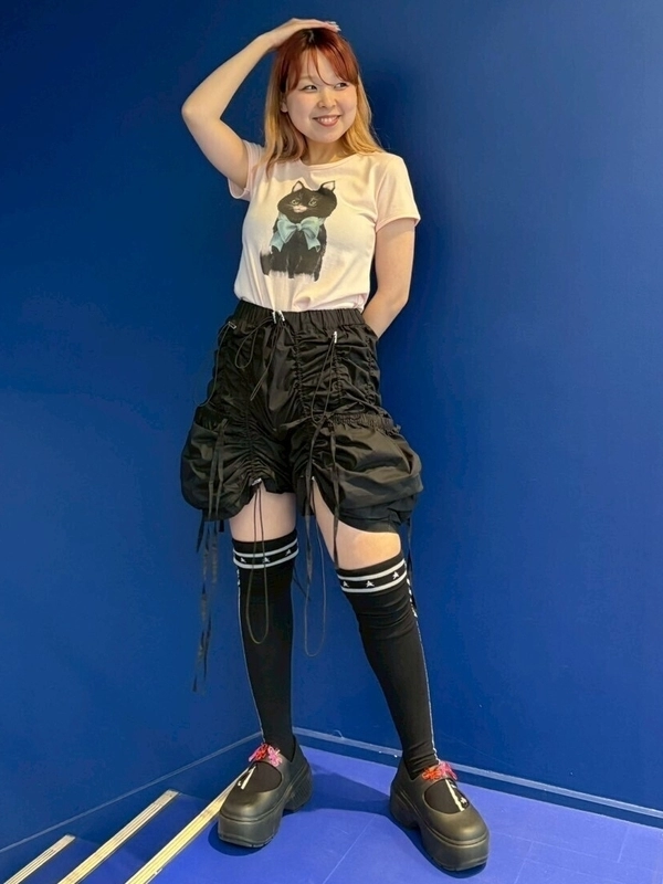 CANDY STRIPPER ブラックフリルショートパンツ Fサイズ DRAWSTRING HALF PANTS | Candy Stripper（キャンディ