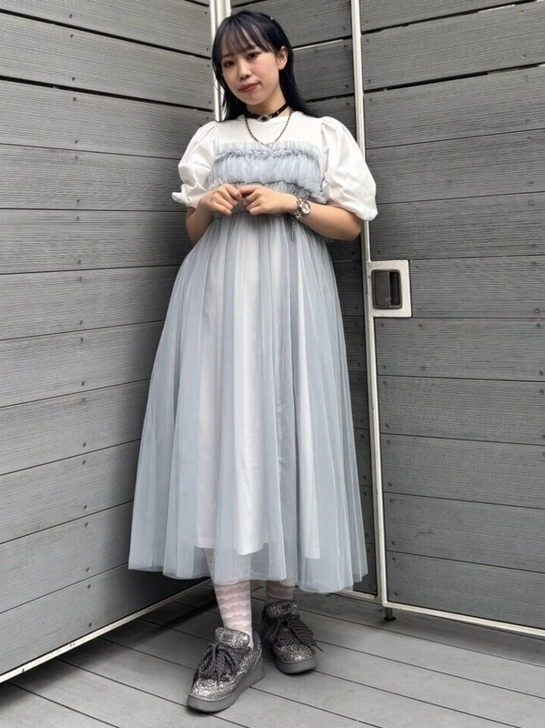 GATHERED TULLE LAYERED DRESS | Candy Stripper（キャンディ