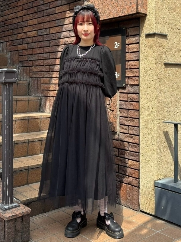 GATHERED TULLE LAYERED DRESS | Candy Stripper（キャンディ