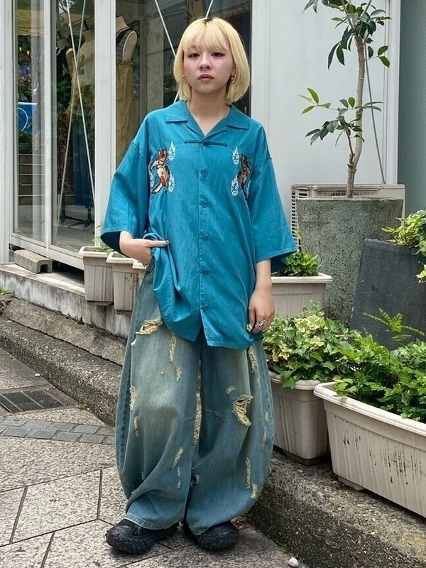 PHANTOM CATS CHINA SHIRT | Candy Stripper（キャンディ ストリッパー