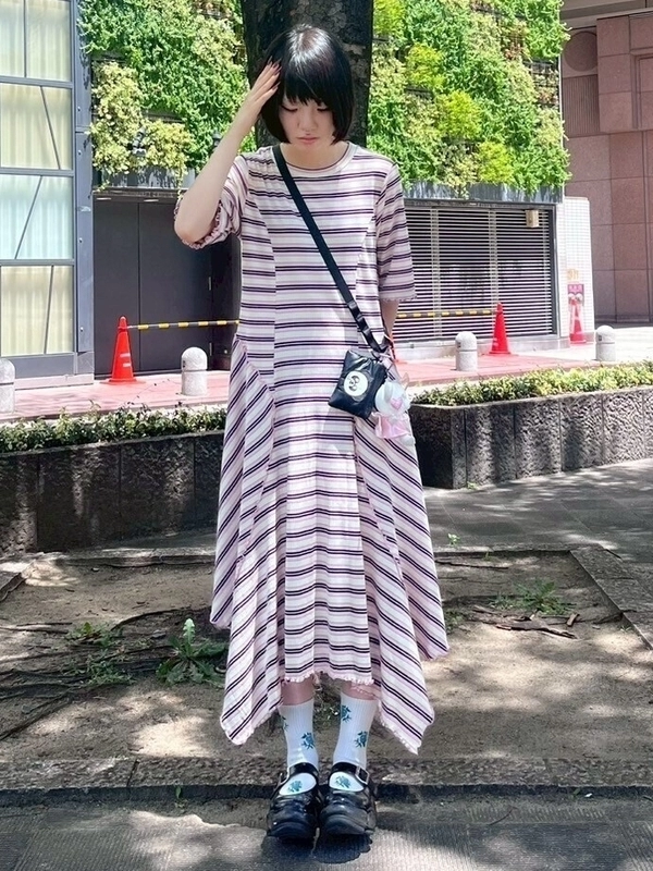 MULTI BORDER FLARE ONE-PIECE | Candy Stripper（キャンディ