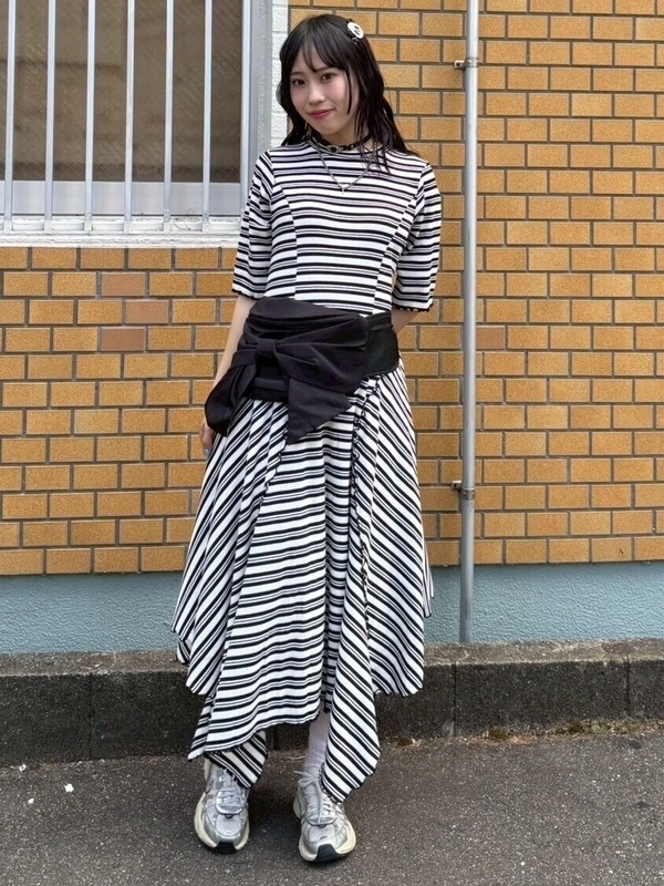 MULTI BORDER FLARE ONE-PIECE | Candy Stripper（キャンディ