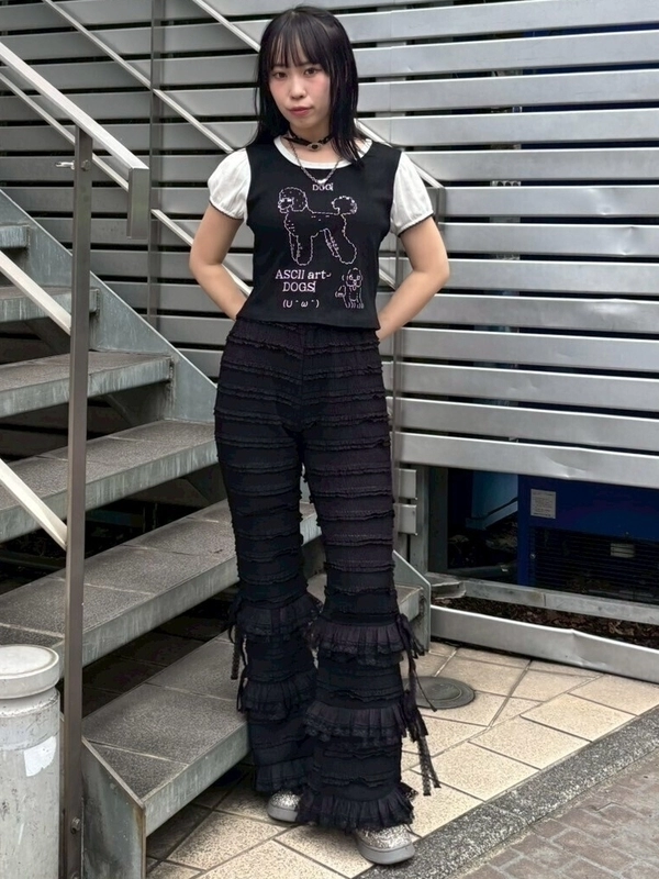FRILL LACE FLARE PANTS | Candy Stripper（キャンディ