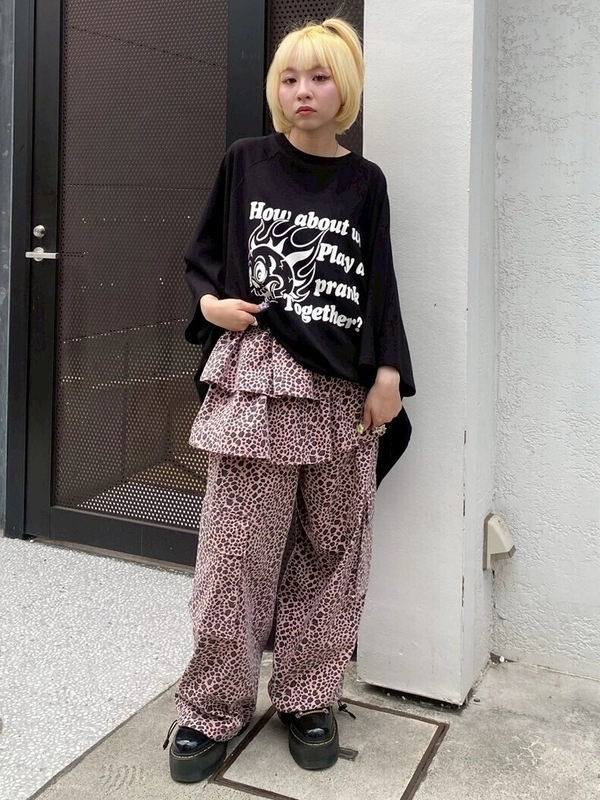 FIRE SKULL OVER SIZE RAGLAN TOPS | Candy Stripper（キャンディ 
