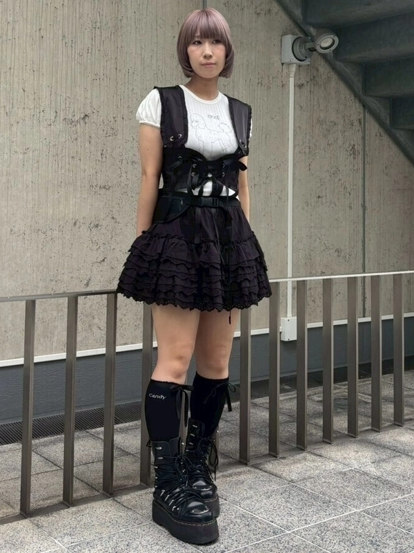 COTTON LACE FRILL SKIRT | Candy Stripper（キャンディ