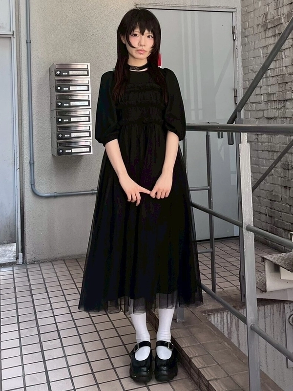 GATHERED TULLE LAYERED DRESS | Candy Stripper（キャンディ