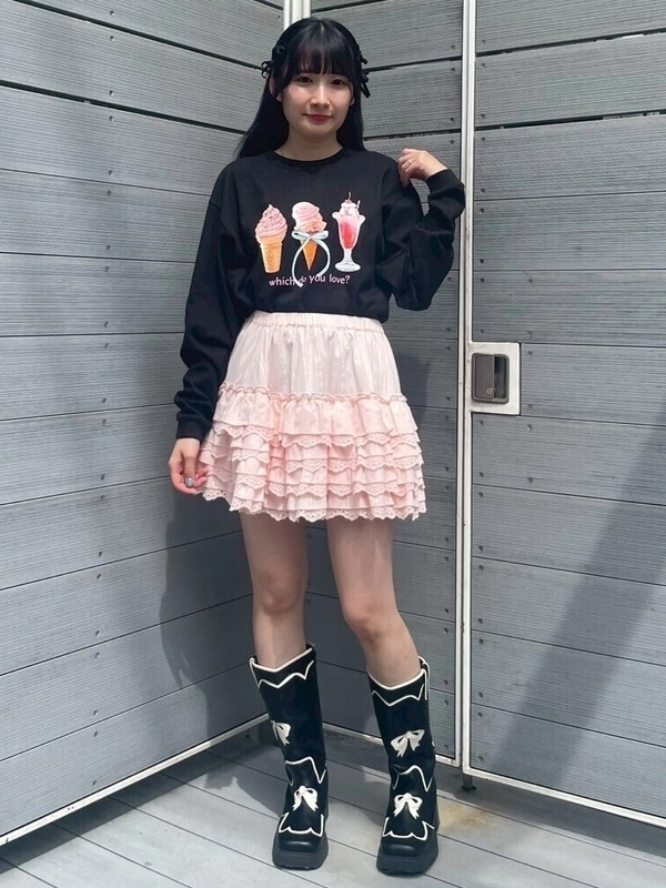 COTTON LACE FRILL SKIRT | Candy Stripper（キャンディ
