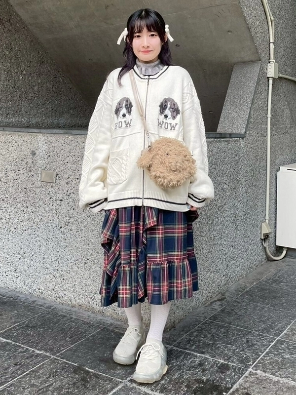 TWIN DOGS KNIT JUMPER | Candy Stripper（キャンディ ストリッパー