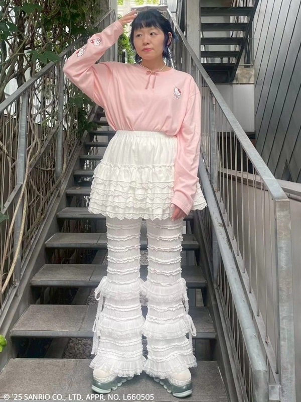 FRILL LACE FLARE PANTS | Candy Stripper（キャンディ