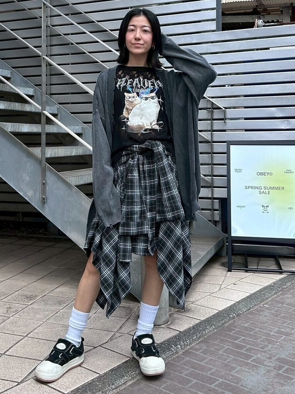 PIGMENT DAMAGE KNIT CARDIGAN | Candy Stripper（キャンディ