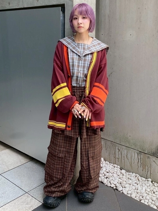 CND COLLEGE DAMAGE CARDIGAN | Candy Stripper（キャンディ