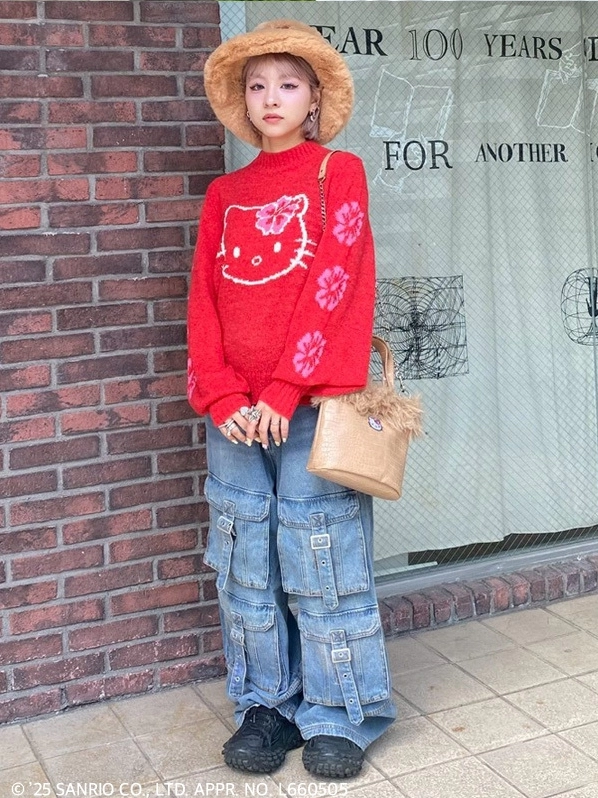 HELLO KITTY】HIBISCUS KNIT PULLOVER | Candy Stripper（キャンディ