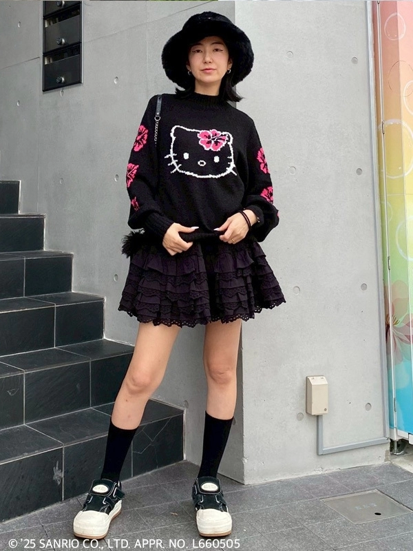 HELLO KITTY】HIBISCUS KNIT PULLOVER | Candy Stripper（キャンディ