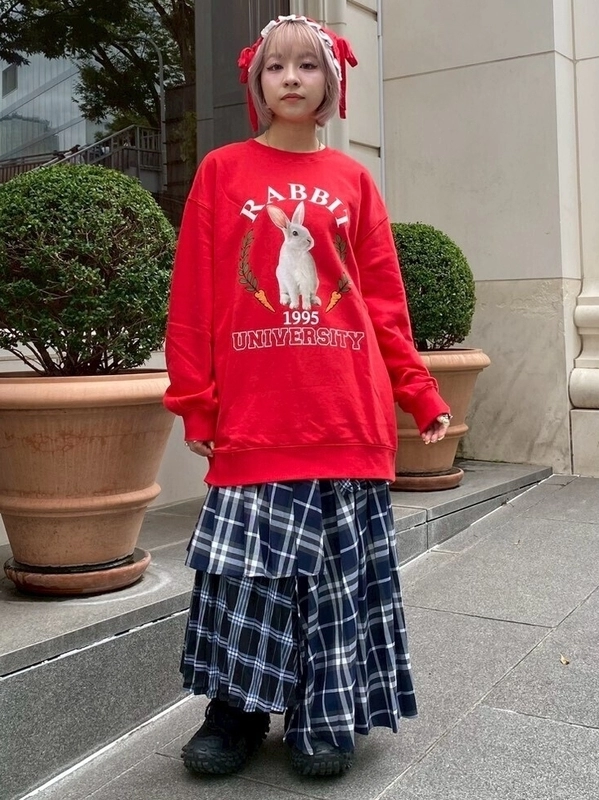 OVERLAP CHECK PLEATS SKIRT | Candy Stripper（キャンディ