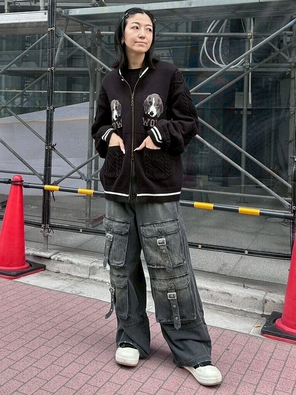 TWIN DOGS KNIT JUMPER | Candy Stripper（キャンディ ストリッパー