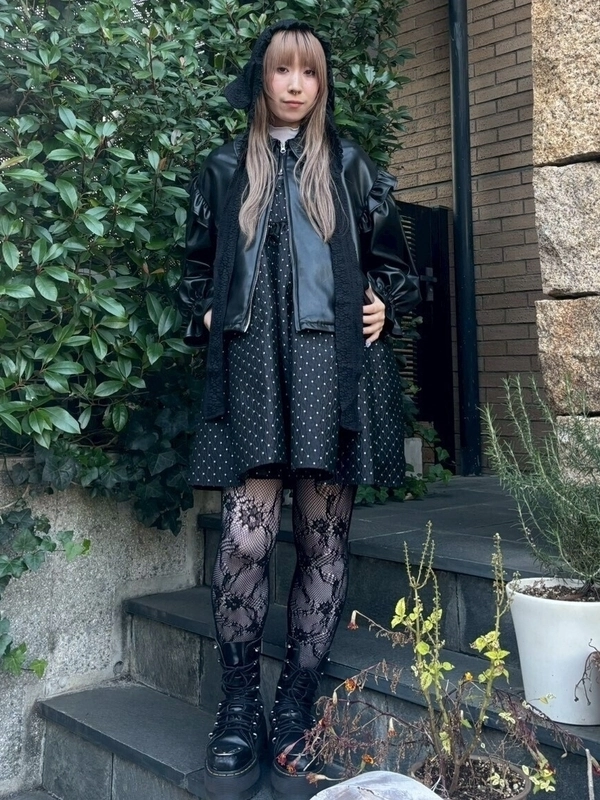 RIBBON ＆ PUFF LEATHER JACKET | Candy Stripper（キャンディ