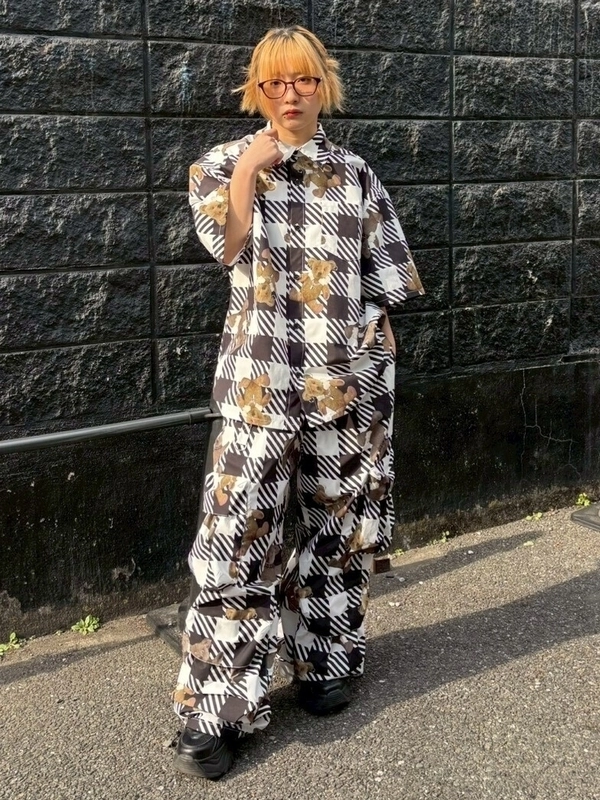 BROKEN BEAR CHECK PARACHUTE PANTS | Candy Stripper（キャンディ