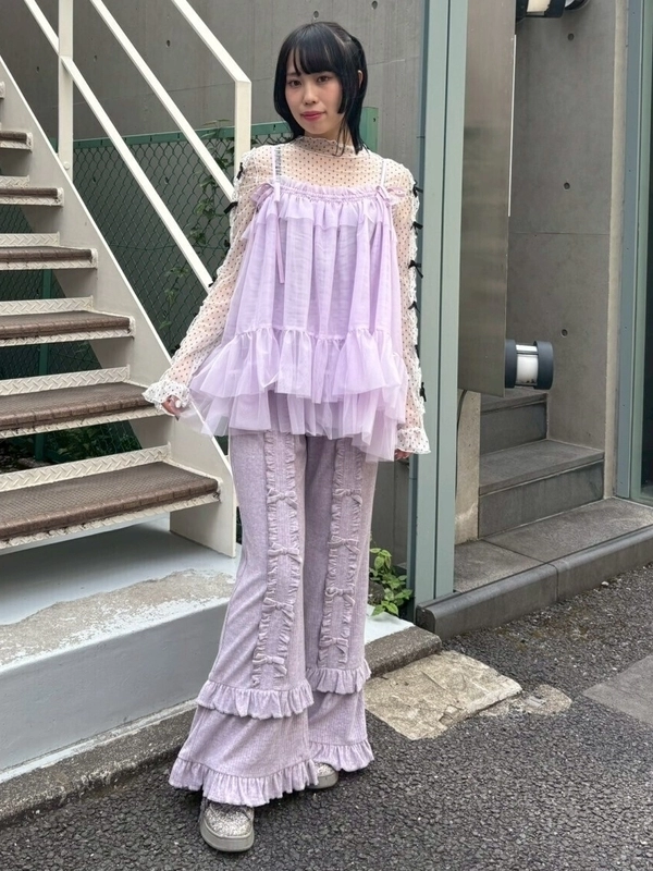 DECORATE RIBBON FLARE PANTS | Candy Stripper（キャンディ