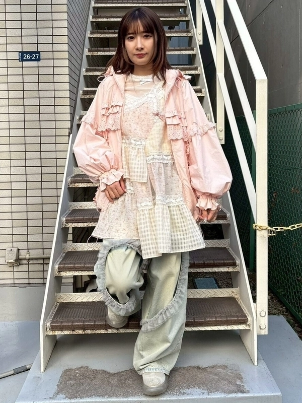 HEART OPEN FRILL DENIM PANTS | Candy Stripper(キャンディ HEART OPEN FRILL DENIM PANTS | Candy Stripper(キャンディ