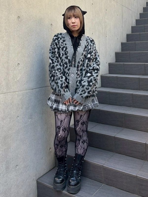 FLUFFY STAR LEOPARD KNIT CARDIGAN | Candy Stripper（キャンディ