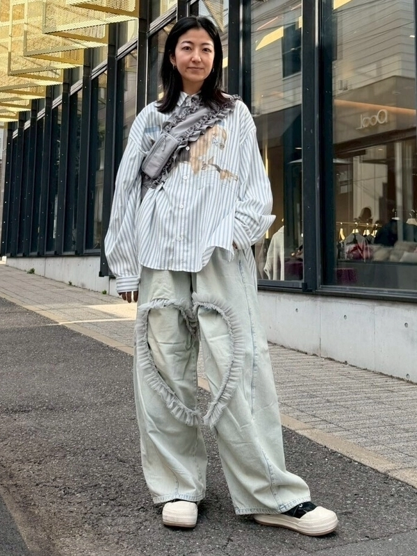 HEART OPEN FRILL DENIM PANTS | Candy Stripper（キャンディ