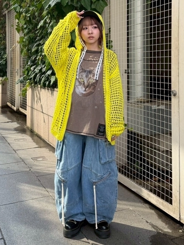 MESH KNIT HOODIE | Candy Stripper（キャンディ ストリッパー