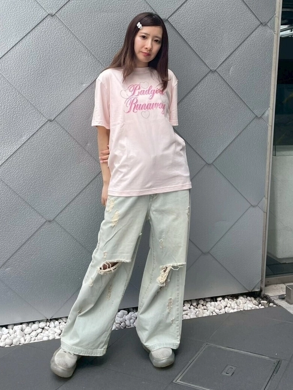TATTERED LAYERED DENIM PANTS | Candy Stripper（キャンディ