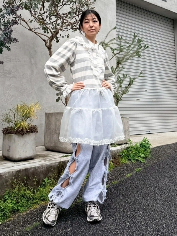 LACE COLLAR POLO ONE-PIECE | Candy Stripper（キャンディ