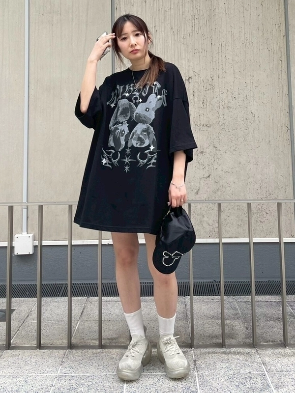 BUNNIES METAL BIG BIG TEE | Candy Stripper（キャンディ