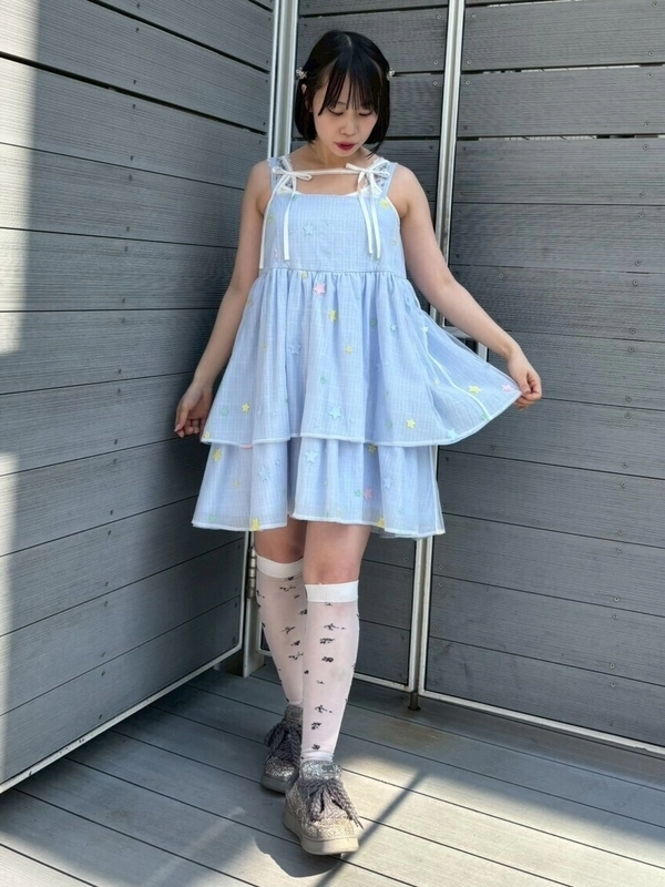 SHEER TWINKLE CAMISOLE MINI DRESS | Candy Stripper（キャンディ