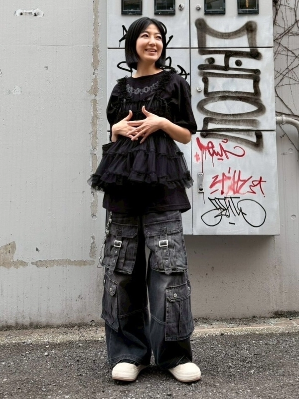 TULLE FRILL SHIRRING BUSTIER | Candy Stripper（キャンディ
