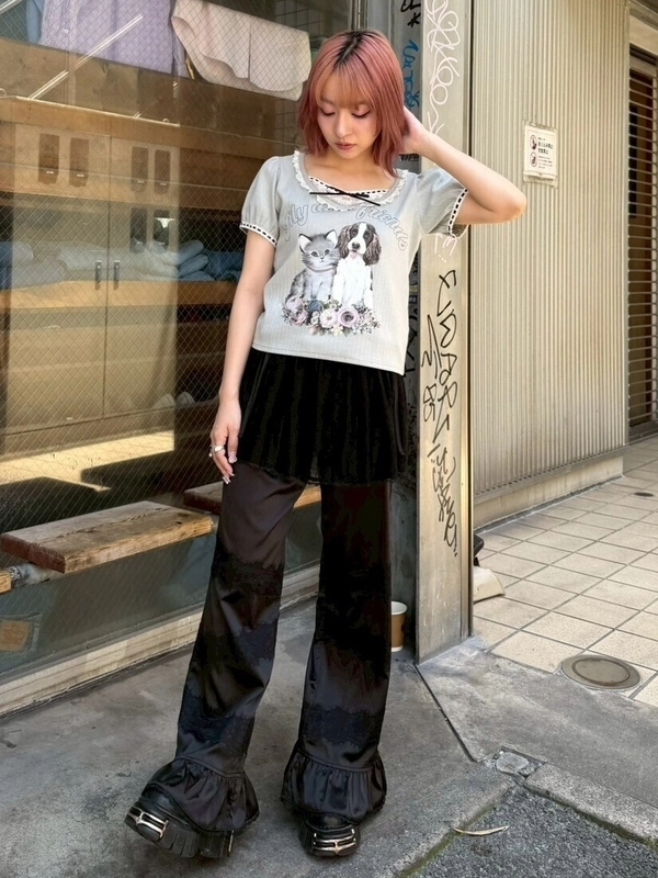 FASCINATING SATIN LAYERED PANTS | Candy Stripper（キャンディ