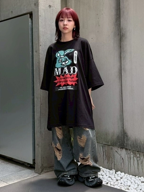 HEART DAMAGE DENIM PANTS | Candy Stripper（キャンディ ストリッパー