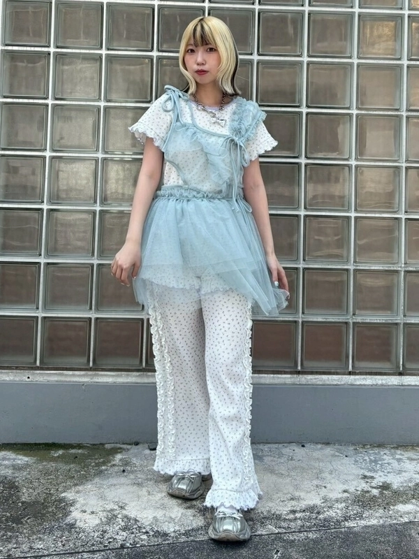 ASYMMETRY TULLE MINI ONE-PIECE | Candy Stripper（キャンディ